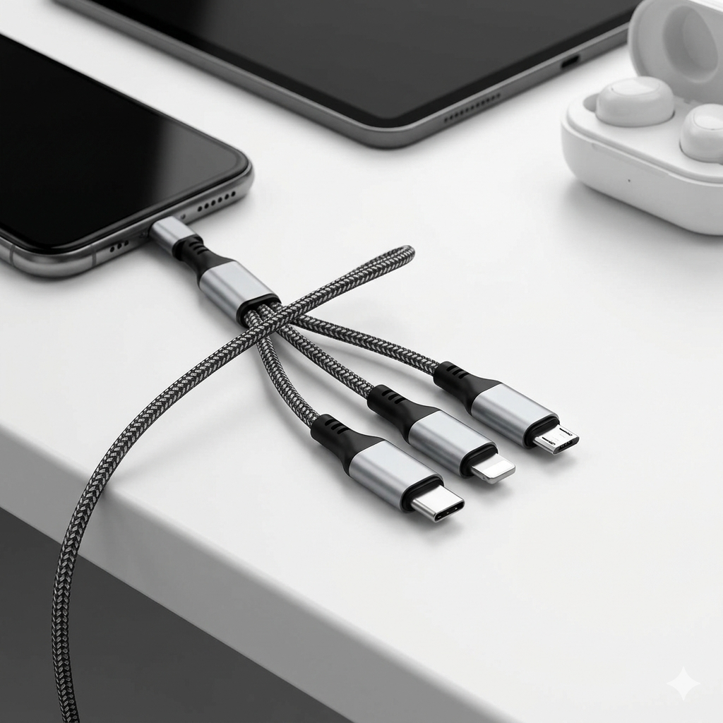 3-in-1 Fast Charging Cable – One Cable for Everything